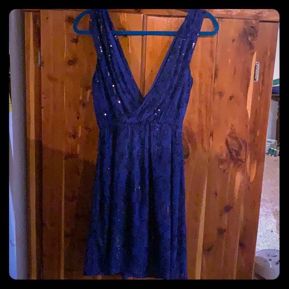 Express royal blue sequin dress